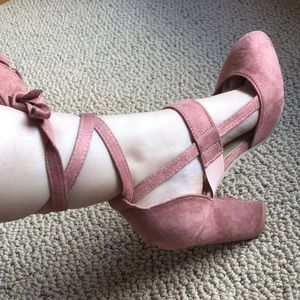 Lulu’s pink strap heels